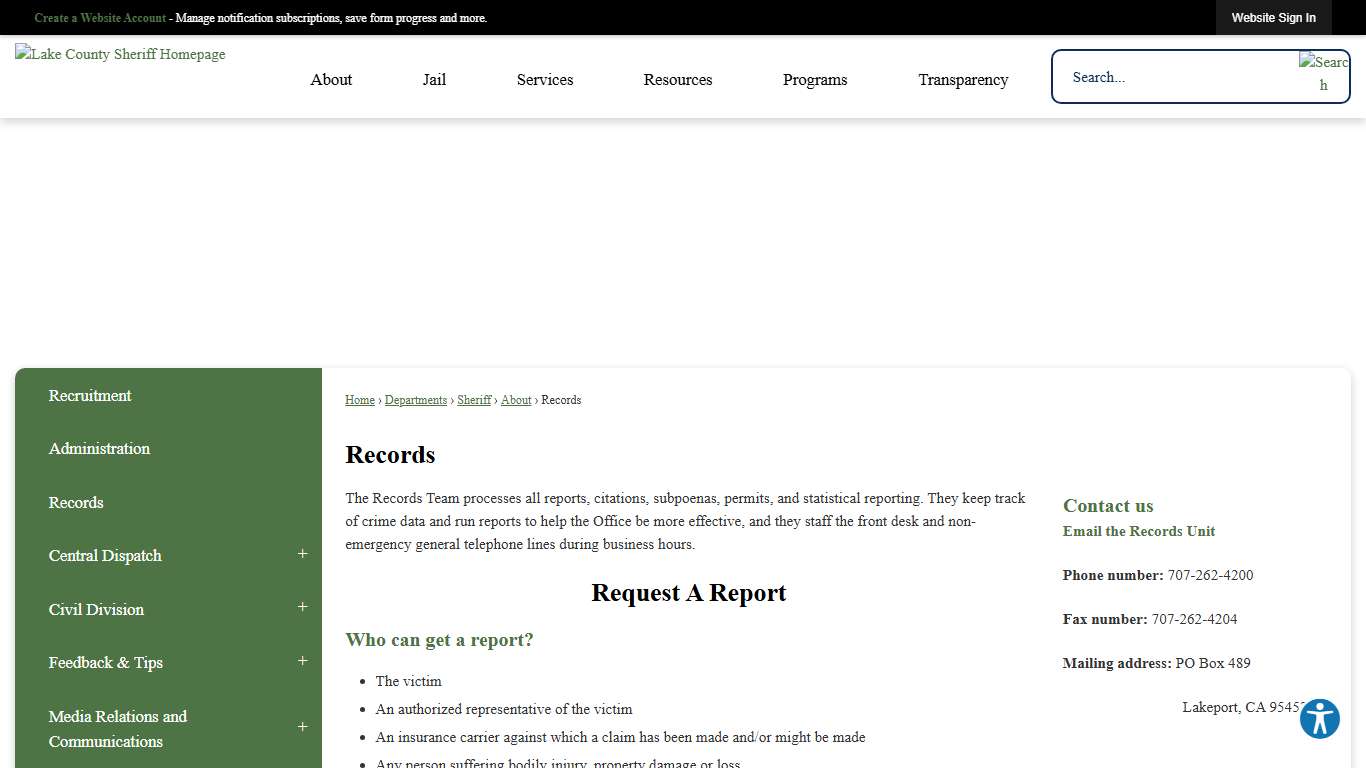 Records | Lake County, CA